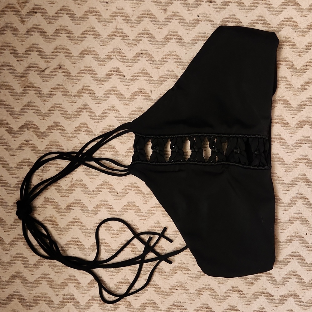 Mikoh halter swim top, black size SM